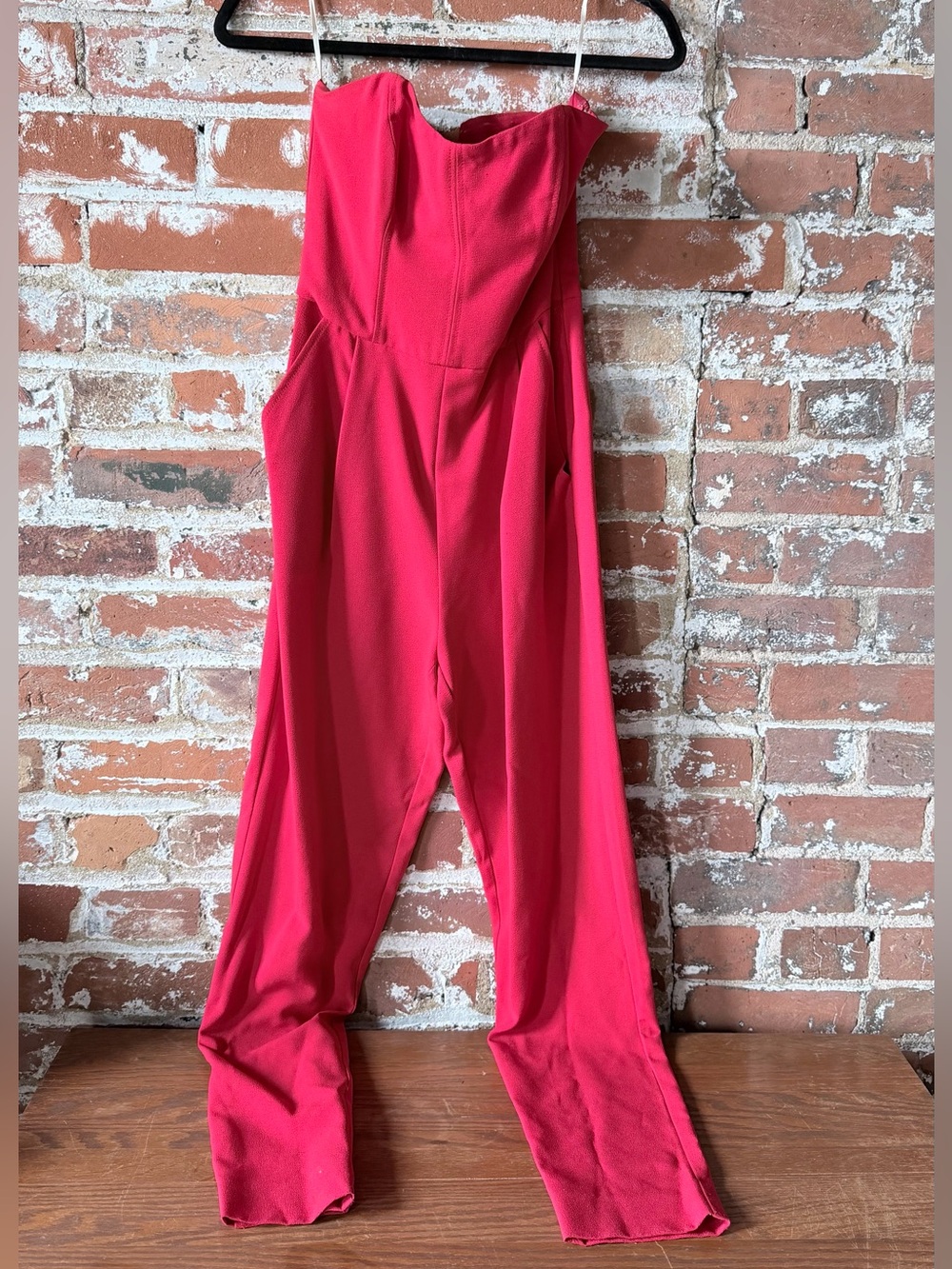 RACHEL Rachel Roy Strapless Red Jumpsuit